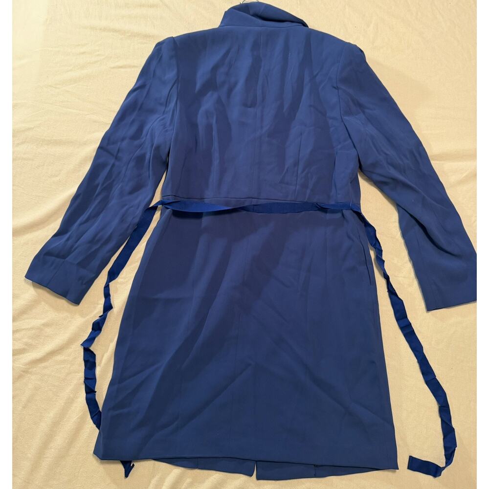 Spiegel Blue 80% Wool Blend Long Overcoat Womens Size 14 NEW - Picture 6 of 10